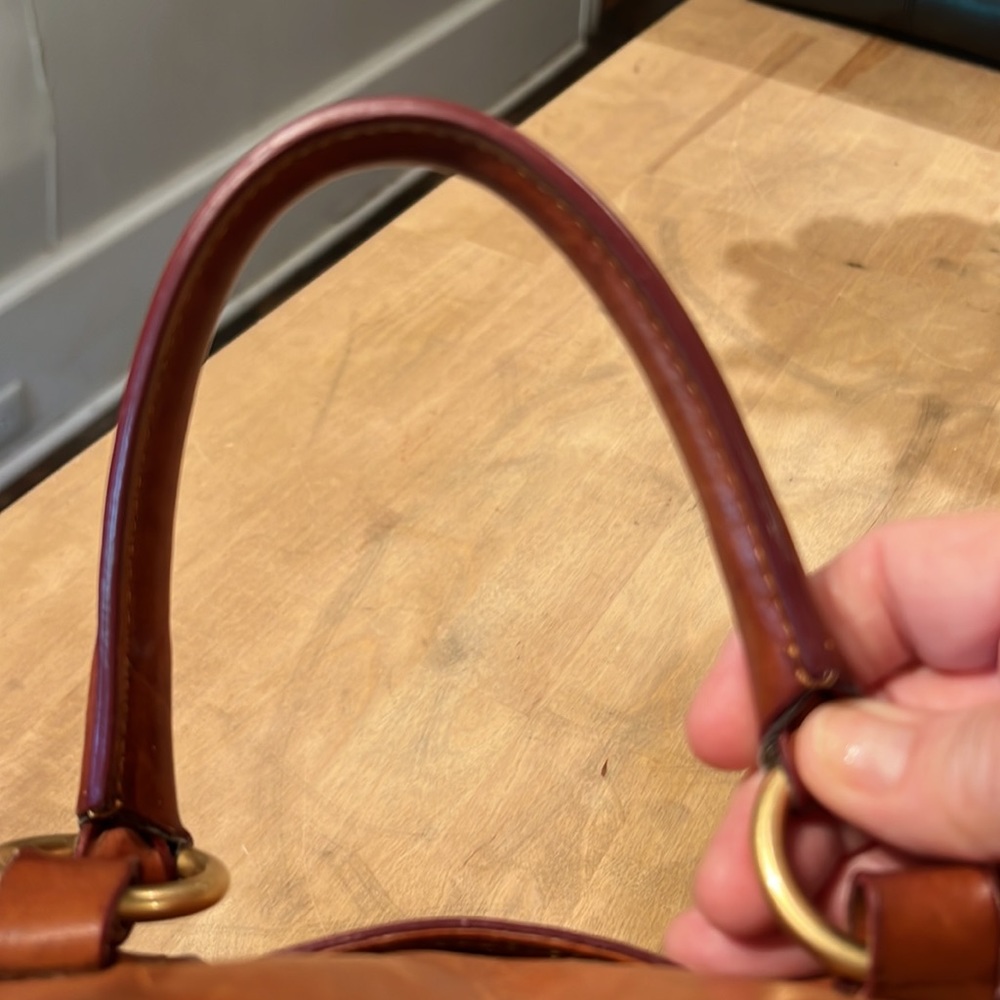 Dooney & Bourke Brown Leather Satchel with Gold Hardware - Picture 11 of 12